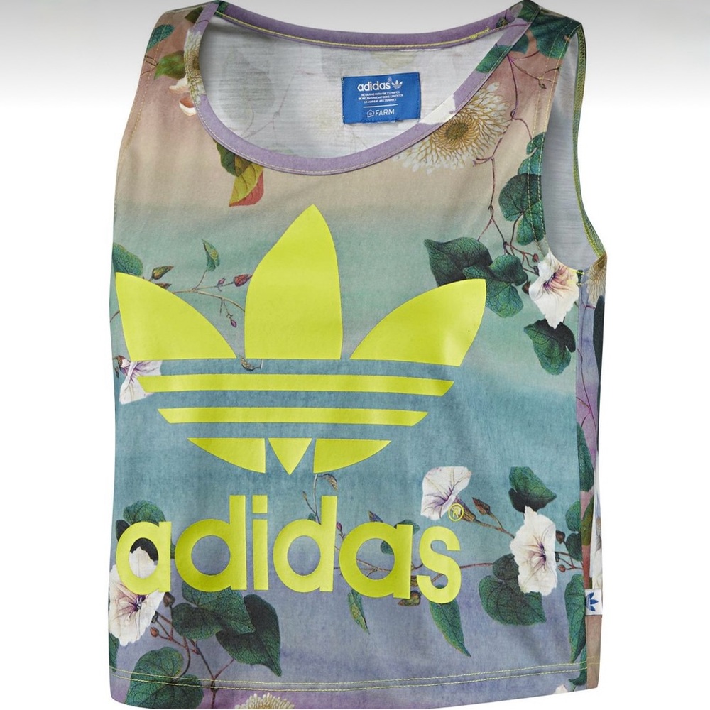 Adidas Floral Sleeveless Crop Top